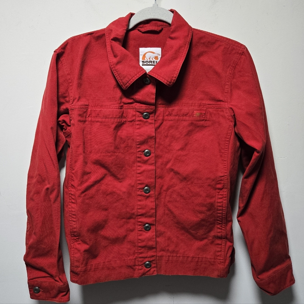 Vintage Sorel Spring Garden Jacket Size Medium Salsa Red Casual Cotton Blend